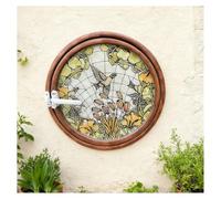 Finestra Rotante Circolare a Perno Centrale Marrone con Vetro for La Privacy Finestra a Battente Interna Finestra Insonorizzata for La Visualizzazione Della Soffitta Adatta(40cm/15.7”)