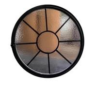 Finestra Rotante Circolare In Vetro Temperato,Rotazione Hotel Finestra Con ManigliaCon Maniglia,Design Moderno Per Una Migliore Ventilazione,Ideale Per Bagni,Capannoni,Garage(Black,60cm/23.6in)