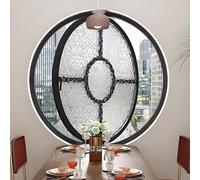 Finestra rotante rotonda s Ple con pellicola temperata s & Sun-Protect personalizzata finestra battente del bagno (nero 80 cm/31.3in) - Include guanti