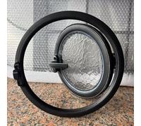 Finestra Rotonda 30/40/50 cm con Vetro Temperato Ondulato, Finestra Scorrevole da Interni, Oblò Tondo, Per Cucina, Bagno, Cantina o Pollaio(L40cm/15.7in)