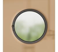 Finestra rotonda girevole a 360°, in vetro temperato, montaggio a incasso, per bagno e soggiorno, accessorio per casetta dei giochi per piccoli ambienti domestici, design scorrevole, colore nero, 50