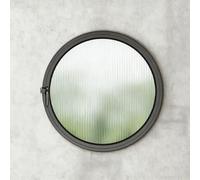 Finestra rotonda girevole a 360°, nera, 90 cm, design con maniglia scorrevole, ideale per soffitte cucine e bagni, perfetta per cantina e capannone