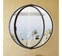 Finestra rotonda girevole a 360°, nera, girevole, per cantina, finestra, maniglia scorrevole, design per soffitte, cucine, bagni, 100 cm