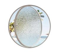 Finestra rotonda girevole in vetro temperato for la decorazione della casa, finestre di ventilazione, asse centrale, finestra girevole a 360° for bagno, camera da letto, soggiorno(White B,40CM)