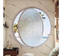 Finestra rotonda in vetro temperato, finestre girevoli a 360° con maniglia, finestre scorrevoli a bilico in alluminio a filo, per bagno e cucina(White,23.6in)
