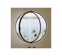 Finestra Rotonda Lega Alluminio, Finestre Ventilazione Girevoli 360° Maniglie, Oblò Decorativo Barche Nautiche, Montaggio Filo, Vetro Temperato Bagno(Burst,40cm)