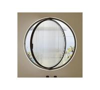Finestra Rotonda Lega Alluminio, Finestre Ventilazione Girevoli 360° Maniglie, Oblò Decorativo Barche Nautiche, Montaggio Filo, Vetro Temperato Bagno(Black,60cm)