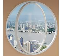 Finestra rotonda rotante s Ple con pellicola temperata s & Sun-Protect personalizzata finestra battente del bagno 80cm/31.3in bianco e trasparente include guanti