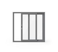 Finestra scorrevole, alluminio, MB Slide, alluminio grigiastro RAL 9007, 1000 x 600 mm, 2 ante anta sinistra scorrevole anta destra fissa, configura individualmente