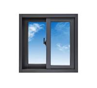 Finestra Scorrevole con Zanzariera, Finestra in Alluminio per Ventilazione, Finestra di Ristrutturazione Edilizia per Casa e Capanno(Black,80x43cm/32x17in)