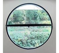 Finestra Scorrevole Finestra a Oblò Rotonda Nera da 61, 90 E 100 Cm, Finestra Circolare Girevole Apribile, Finestre ad Asse Centrale per Arredamento Casa con Maniglia, per Cantina(100cm/39.3in)