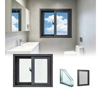 Finestra scorrevole for seminterrato con doppio vetro e zanzariera - Finestra sostitutiva scorrevole e liscia for cantina, bagno, garage(W 27" x H 21")