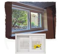 Finestra scorrevole in alluminio liscia - Finestra scorrevole bloccabile con vetro temperato - Finestra di ventilazione a filo per seminterrato, bagno, camper, garage(White,16x32in/40x80cm)