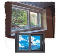 Finestra scorrevole in alluminio liscia - Finestra scorrevole bloccabile con vetro temperato - Finestra di ventilazione a filo per seminterrato, bagno, camper, garage(Black,18x32in/45x80cm)