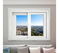 Finestra Scorrevole in Vinile, Finestra Scorrevole Orizzontale con Zanzariera Rimovibile Vetro Temperato per Cantina, Bagno, Cucina, Garage, Pollaio 55 60 65 70 78 90 100cm(White,100x50cm)