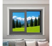 Finestra Scorrevole in Vinile, Finestra Scorrevole Orizzontale con Zanzariera Rimovibile Vetro Temperato per Cantina, Bagno, Cucina, Garage, Pollaio 55 60 65 70 78 90 100cm(Black,66x48cm)