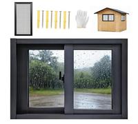 Finestra scorrevole moderna in vinile nero da 55,9 x 35,6 cm a 81,3 x 61 cm, isolamento termico, ad alta efficienza energetica, perfetta per la ristrutturazione della casa, migliora il tuo spazio