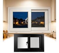 Finestra scorrevole nera 24 x 21 - doppio pannello per capannoni, bagni e cantine | Design efficiente dal punto di vista energetico e sicuro per una ventilazione ottimale e luce naturale