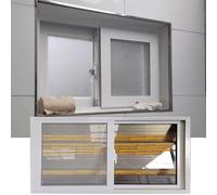 Finestra scorrevole orizzontale in alluminio con schermo in vetro temperato, ideale per cantine, capannoni, pollai e rifacimenti del bagno, soluzione di ventilazione in bianco