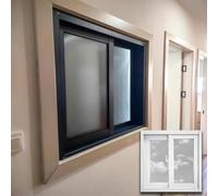 Finestra scorrevole orizzontale in alluminio con zanzariera for ventilazione di cantina/garage/cucina - Vetro temperato da 5 mm(White,44x25in)