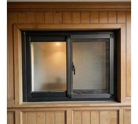 Finestra scorrevole orizzontale in lega di alluminio, finestre per capanni con zanzariera e vetro temperato, nessun assemblaggio richiesto, per bagni, case mobili, pollai(B,HxW(48X78CM))