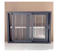 Finestra Scorrevole Orizzontale per Seminterrato, Finestre a Fienile con Vetro e Griglia, Finestra Piccola con Serratura per Bagno, Garage e Soffitta