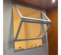 Finestra scorrevole pieghevole in alluminio, con serratura, in vetro rinforzato, design verticale con ascensore, perfetta per cucina e caffetteria, 111,7 x 81,2 cm