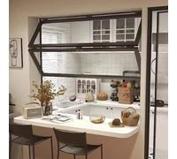 Finestra scorrevole pieghevole in alluminio, porta di servizio verticale pieghevole per stand di concessione, capannoni e garage, 90 x 90 cm, design salvaspazio durevole