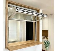 Finestra Scorrevole Pieghevole Verticale Alluminio, Finestra Casa Mobile, Finestra Servizio Arrotolabile per Negozio e Arredamento Casa(White,44x36in)