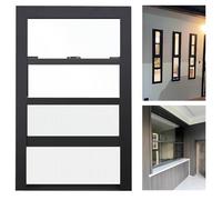 Finestra scorrevole verticale con schermo, 33 x 109,2 cm, in alluminio, colore nero, per case mobili, cantine, docce e pollai, soluzione di ventilazione durevole