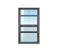 Finestra Scorrevole Verticale Finestra Multifunzionale a Scorrimento e Vasistas, con Zanzariera e Telaio in Alluminio per Bagni, Garage e Loft(Black,13x45in/33x114cm)