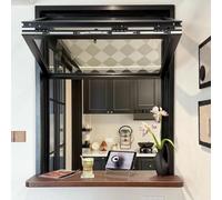 Finestra Scorrevole Verticale Pieghevole,Pannello in Vetro Temperato | Finestra Personalizzabile per Banco di Vendita per Distributore, Fioraio e Caffetteria(Black,W x H 42 x 30 in)