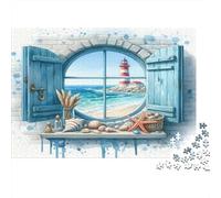 Finestra sulla costa Rompicapo 1000 Pezzi In cartone Extra Spesso, Un Classico Puzzle A Pezzi Per Pace Interiore, Ideale Per Sfida Personale, Regalo Di Compleanno Originale 52x38cm/1000pcs