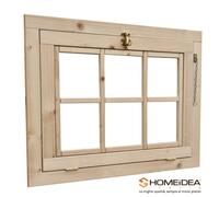 Finestra Vasistas in legno apribile per casetta 81x 61cm con telaio e ferramenta