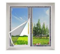 Finestra Zanzariera con Zip,Autoadesivo Finestra Schermo Rete con Forte Nastro Autoadesivo,Zanzariera Universale Finestra Fissa,Mantiene Gli Insetti/Mosche/Zanzare Fuori (W100xH180cm(39x71in))