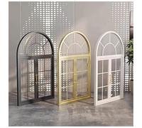 Finestre Ad Arco In Ferro Battuto Francese, Finestre A Battente Curve A Filo Muro Per Dividere Gli Ambienti, Ideali Per Sala Da Pranzo, Soppalco E Camera Da Letto.(Bianco,60x100 cm)