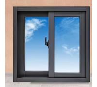 Finestre di ricambio for la casa, finestra scorrevole mobile for seminterrato, telaio in lega di alluminio con vetro temperato e zanzariera, for capannoni, case, garage, fienili(95x33cm)