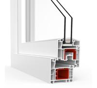 Finestre doppio vetro, pvc, IDEAL 4000, bianco, 1 anta, vetri fissi, 510 x 510 mm, configura individualmente