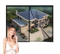 Finestre Esterne con Zanzariera,290x220cm Porta Zanzariera A Tenda,Chiuso Automaticamente Pieghevole Si Chiude da Sola,Conveniente per Bambini E Animali Domestici Nero