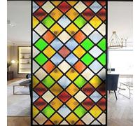 Finestre Film Privacy Vetro Colorato Adesivi per Finestre Statico Aggancio Decorativo Smerigliato Pellicola per Finestre UV Bloccaggio Tenui Colori Coperture Finestre (Q, 40 x 100 cm x H)