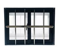 Finestre in Lega di Alluminio Scorrevoli Lateralmente con Barre e Zanzariere, Dotate di Finestre Integrate Nel Seminterrato Grigio Scuro(120x80cm/47x32in)