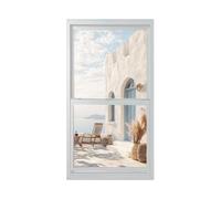 Finestre Isolamento Acustico A Sollevamento Verticale Vetro con Vetro Trasparente 30 40 50 60 70 80 90 100cm Finestra Scorrevole In Alluminio Finestre Camion Cibo(White,60X120CM)
