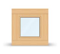 Finestre Legno-alluminio, IDEALU Trendline IV 68, pino aspetto naturale, bianco RAL 9016, 510x510 mm, 1 anta, vetri fissi, configura individualmente