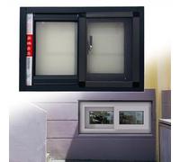 Finestre Per Garage Con Vetro Temperato E Zanzariera, Sostituzione In Lega Di Alluminio Ventilazione Scorrevoli Orizzontali Per Bagno, Cantina, Ripostiglio(nero,91x51cm)