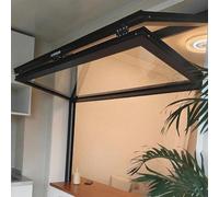 Finestre Pieghevoli Verticali Scorrevole, Finestre Scorrevoli Verso l'Alto, Finestra Scorrevole Pieghevoli per Ristoranti, in Vetro Temperato(Black,75x100cm/29.5x39.4in)