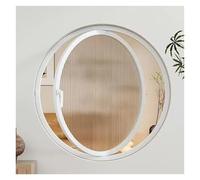 Finestre Rotonde in Vetro girevoli a 360°, oblò in Lega di Alluminio con Vetro temperato a Strisce, Finestra Decorativa di Ventilazione con Maniglia (Bianco, 40 cm/15,7")