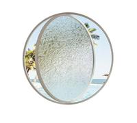 Finestre rotonde in vetro rotanti, oblò a filo per capannoni con vetro temperato e perno in alluminio, finestra scorrevole con maniglia, per l'arredamento della casa(White,80CM/31.5in)