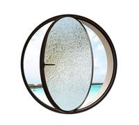 Finestre rotonde in vetro rotanti, oblò a filo per capannoni con vetro temperato e perno in alluminio, finestra scorrevole con maniglia, per l'arredamento della casa(Black,60cm/23.6in)