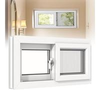 Finestre scorrevoli con telaio in alluminio bianco e zanzariera, finestre scorrevoli orizzontali, finestre for esterni for casa, for negozio di snack(76.2x53.3cm/30.0x21.0in)