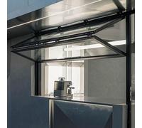 Finestre Scorrevoli Sportello per La Distribuzione Degli Alimenti Nella Zona Pranzo, Sportello di Servizio Nero a Filo, Finestre con Telaio in Alluminio e Vetro Temperato(1050x900mm(41x35in))